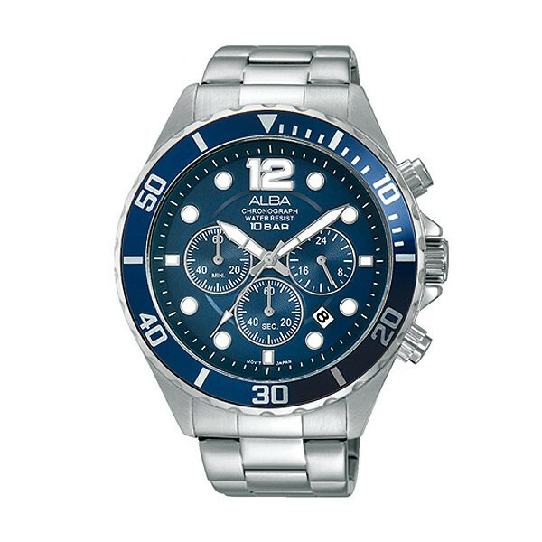 Genuine Seiko Japan ALBA Mens Watch Stainless Steel Quartz 45mm