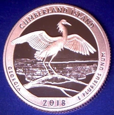 2018 S 25C Clad Proof CUMBERLAND ISLAND AMERICA THE BEAUTIFUL QUARTER