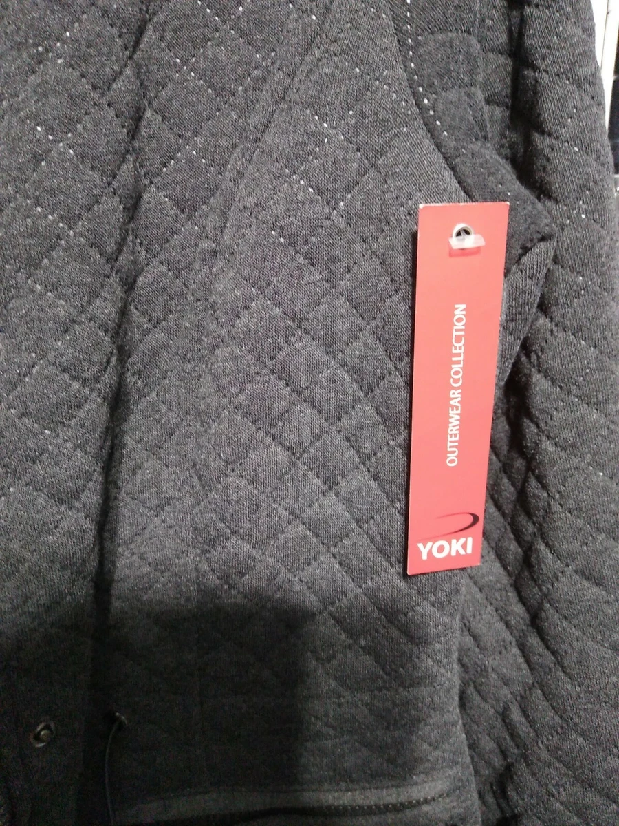 New York Yoki OuterWear Collection Womens Charcoal Grey Quilted Jacket Small