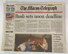 Macon Georgia Telegraph Newspaper Feb 23, 1991 Iraq War Desert Storm