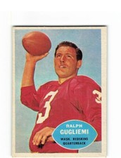 1960 TOPPS FOOTBALL RALPH GUGLIELMI #123 WASHINGTON REDSKINS HIGH GRADE GREAT