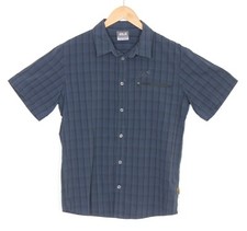 JACK WOLFSKIN QMC Regular Fit Stretch Casual Shirt Men Size S UK 34 Short Sleeve