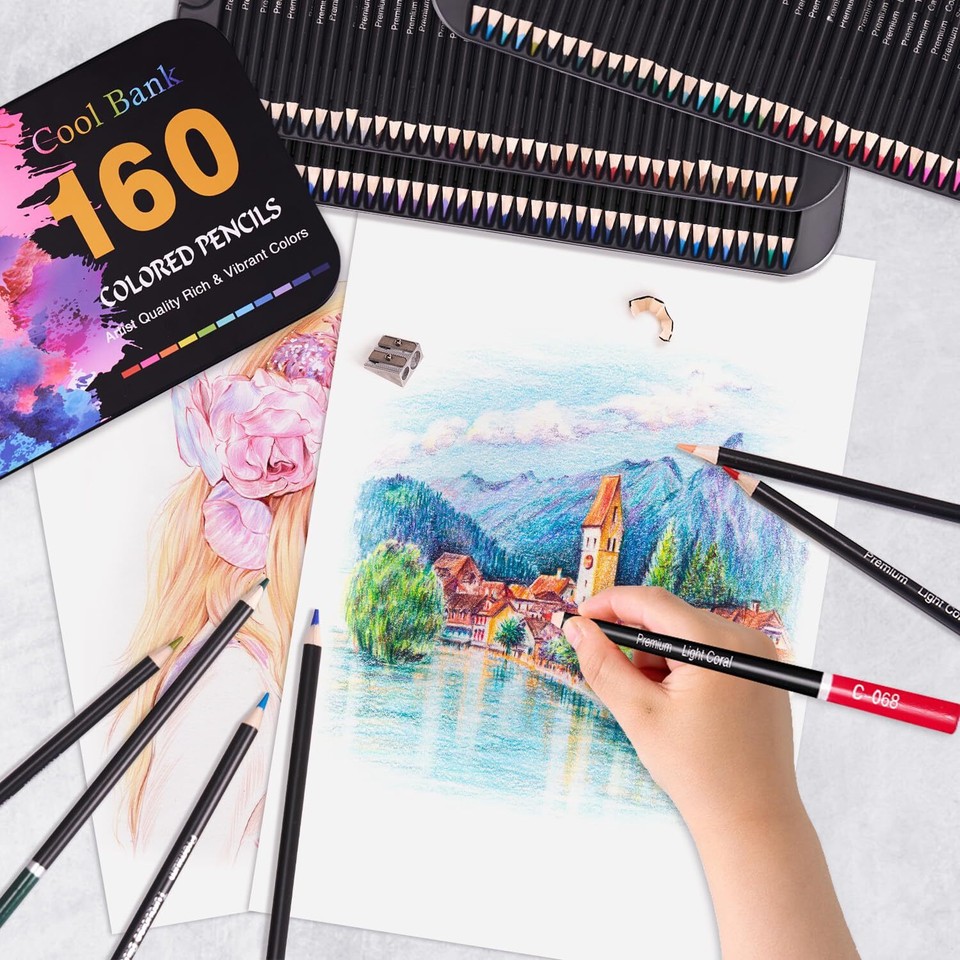 160 Artist Colored Pencils, Oil Colored Pencils for Adult Coloring