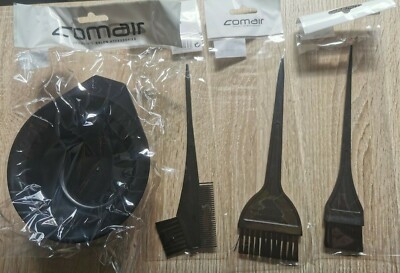 Comair 4-teiliges Färbeset Färbeschale + 3 Pinsel, Schwarz