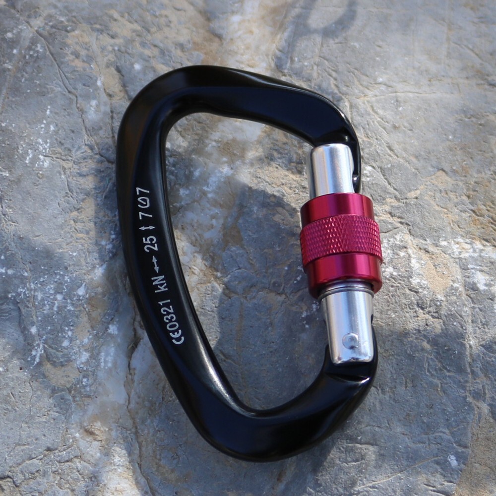 4 Pack-25KN Aluminum Locking Carabiner Clips Rock Climbing Spring Snap Hooks Lot