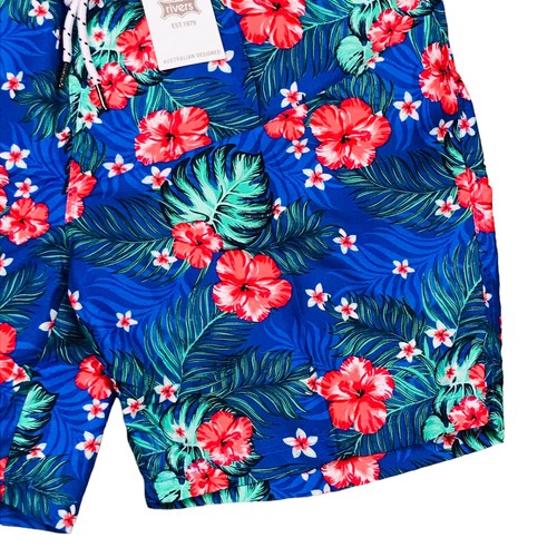 Rivers Boardie Shorts Mens XL Blue Red Floral Polyester Pocket String Swimming - Picture 9 of 10