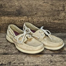 Women’s Sperry Top Sider Boat Shoes Brown And Plaid Size 6.5