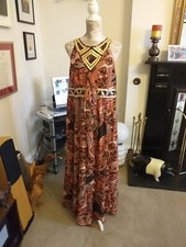 Maxi sleeveless dress size 18 multi colour orange by Savoir