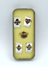 Hard Rock Hotel Las Vegas 4 Aces Playing Cards Pin Button Set New Old Stock