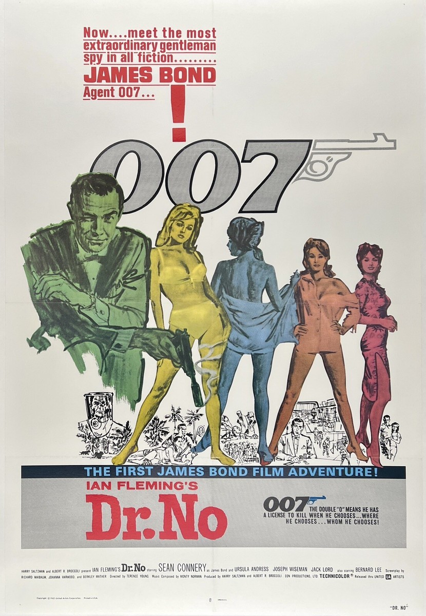 洋書 Official James Bond 007 Movie Poster Original Vintage Movie Poster JAMES BOND DR. NO Re-Release 1980