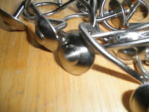 Vintage OOAK Shower Curtain Hook Faux Silver Metal Bullet End Button Heavy Duty