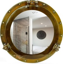 17" Aluminum Porthole Mirror Antique Finish For Wall Decoration designer replica