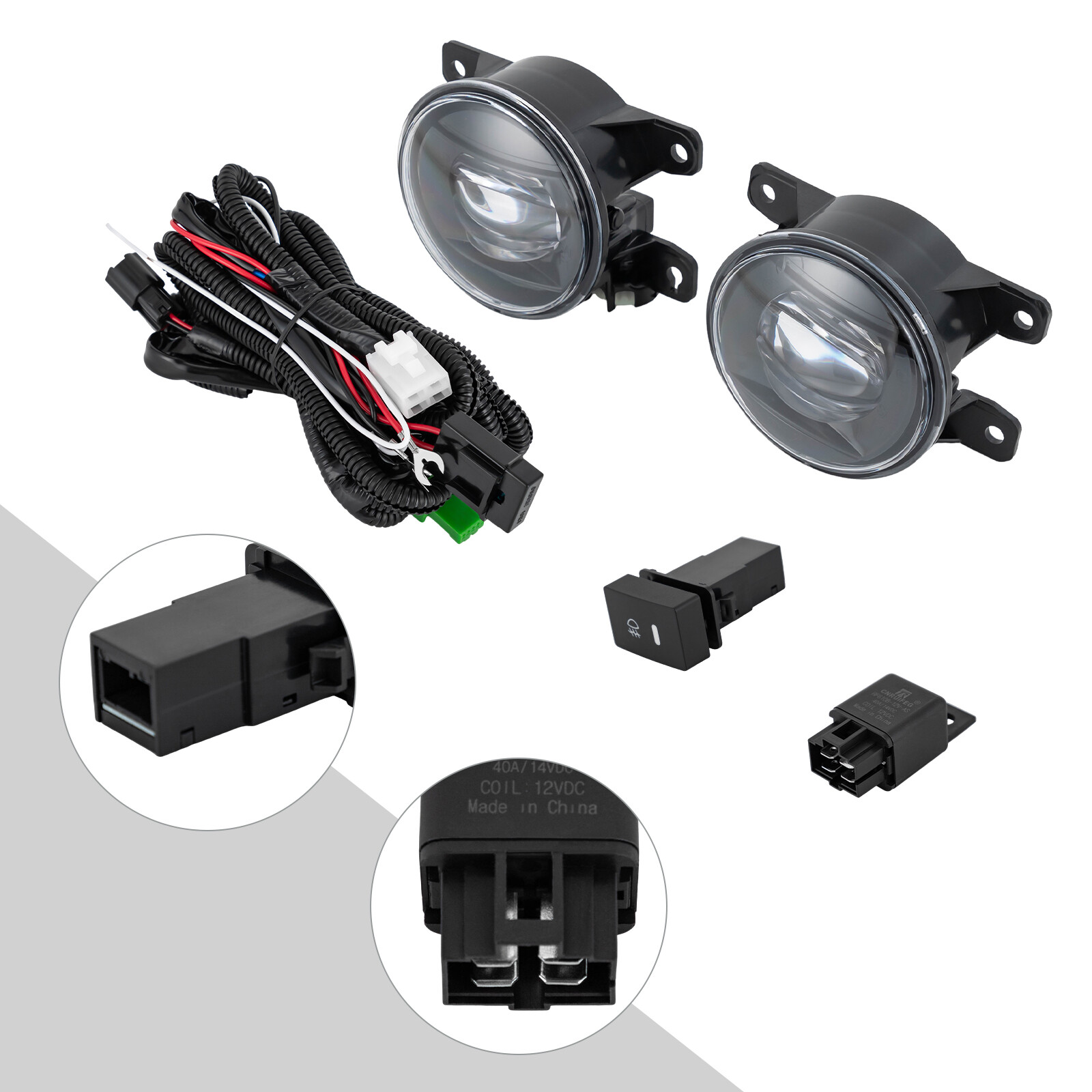 One Pair LED Fog Light Lamp Kit Car Parts 12V Fits For Honda Civic 2022 2023 New