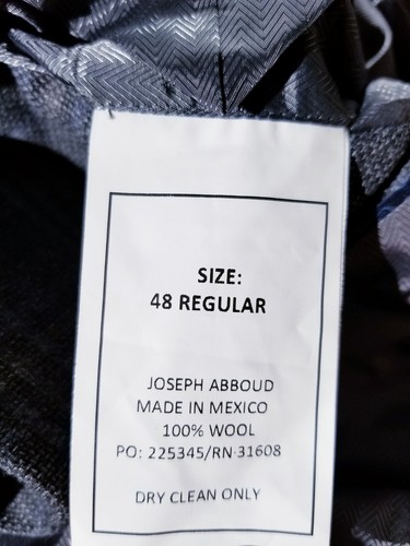 Blazer Abrigo Deportivo 48R Tejido Suelto Azul Gris A Cuadros Lana REDA Joseph Abboud - Imagen 6 de 10