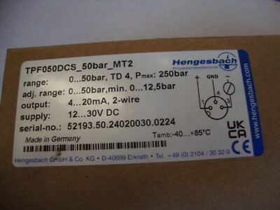 HENGESBACH  Membrandrucktransmitter TPF050DCS_50bar_MT2  NEW