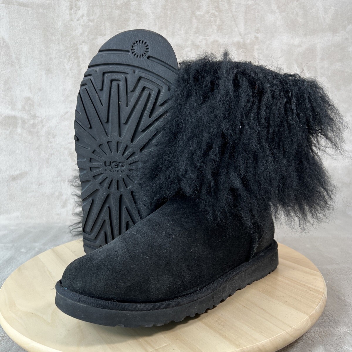 UGG Black Boots with Gray Shearling Cuff Ugg Blayre Iii Uggpure Wool Cuff Bootie Ugg Boots Blayre Iii  main image 4