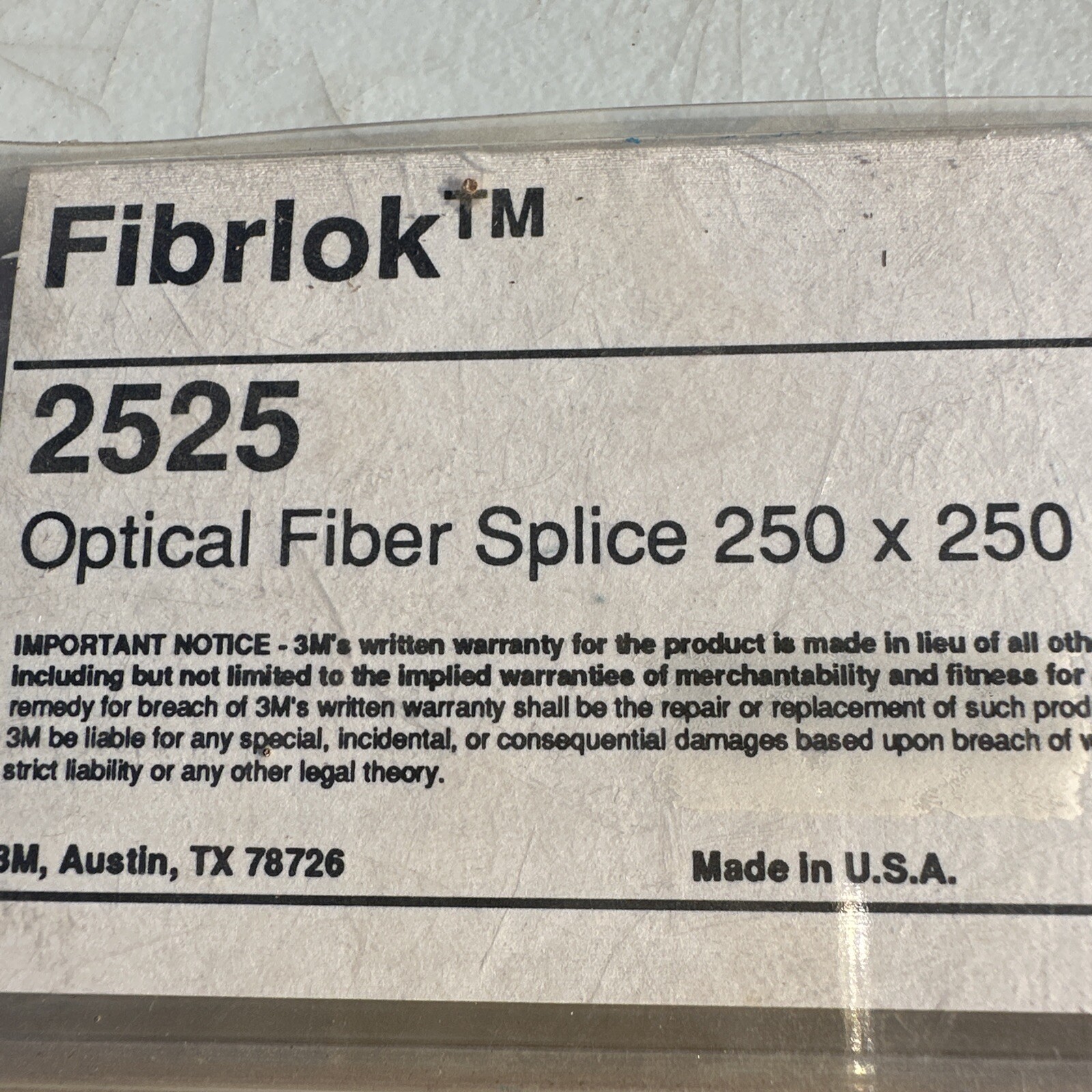 3M 2525 Fibrlok Universal Optical Fiber Splice 250 x 250 | eBay