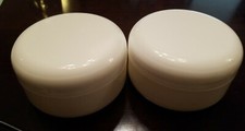 Récipient cosmétique rond double paroi blanc profil bas récipients à lotion 2 bombés