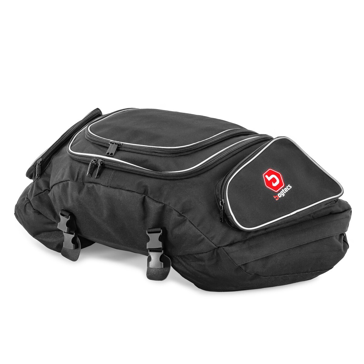 Sacoche arrière moto Bagtecs noire pour ranger un casque et libérer votre dos