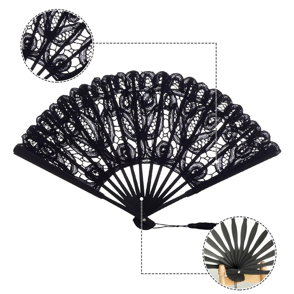 Hand Fan Dance Fans Foldable Elegant Vintage Fans for Wedding Dancing