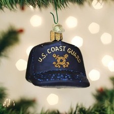 Old World Christmas 32400 Glass Blown Coast Guard Cap Ornament