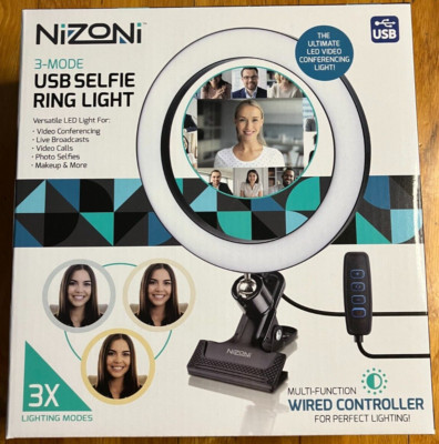 NIZONI 3-MODE USB SELFIE RING LIGHT MULTI-FUNCTION WIRED CONTROLLER NEW IN BOX
