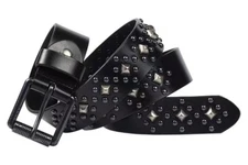 Real Leather Belt Heavy Metal Rivet Studded Waist Belt Unisex Punk Belt Handmade