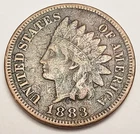 1883 P Indian Head Cent Penny  *F - FINE*   **FREE SHIPPING**