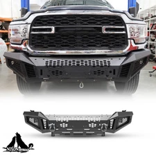 Steel Front Bumper w/Skid Plate For RAM 2500 3500 2019 2020 2021 2022 2023 2024