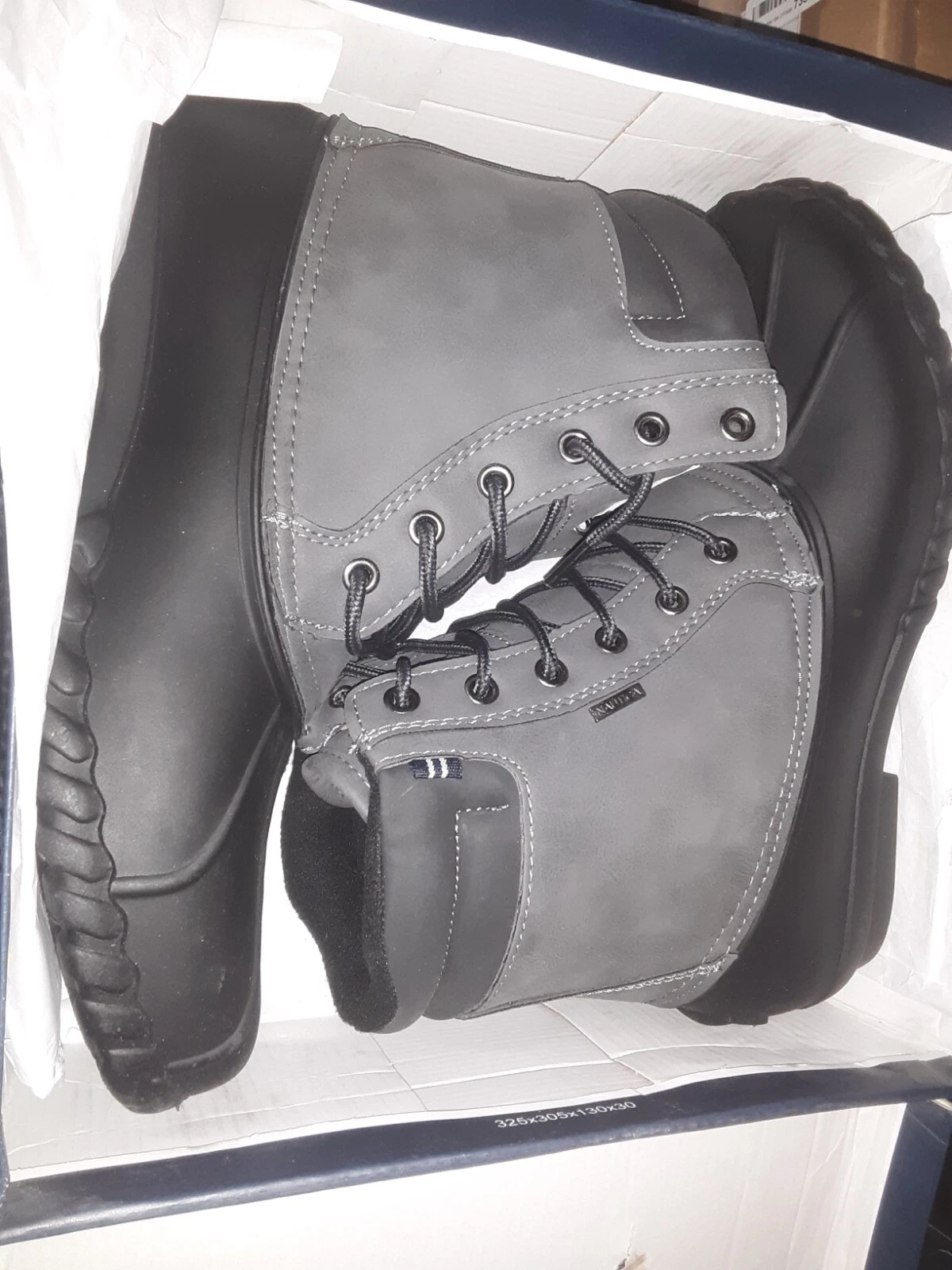 Nautica Mens size 12 channing grey gray Duck Boots-Waterproof Snow Boot (t6)