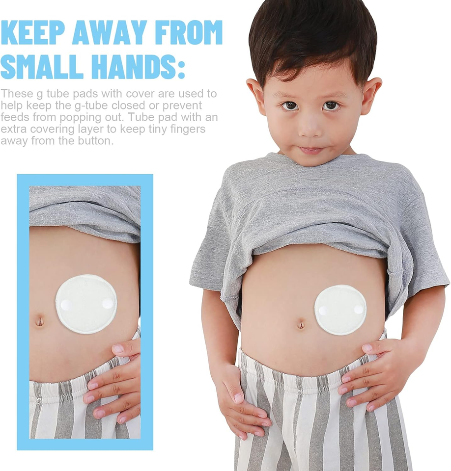20 Pack Feeding Tube Pads G Tube Button Pad with Cover Reusable Feed