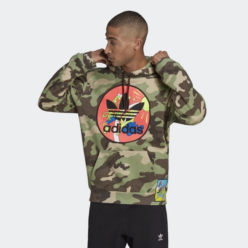 adidas Originals x Jeremy Scott Camouflage Camo Hoodie Sweatshirt