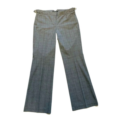 Express Design Studio Editor Barely Boot Dress Pants Checks Buckle 6 (32x33) EUC