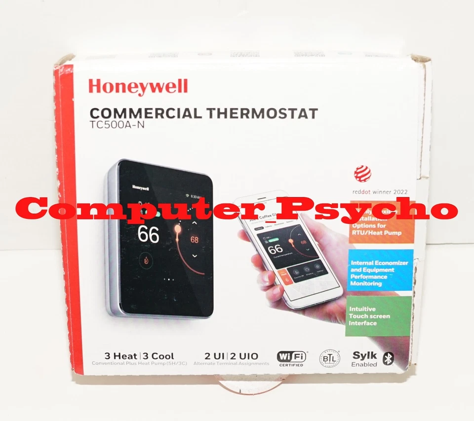 HONEYWELL TC500A-N COMMERCIAL WIFI TOUCHSCREEN THERMOSTAT TC500A-N  3 HEAT/COOL - Image 4 of 4
