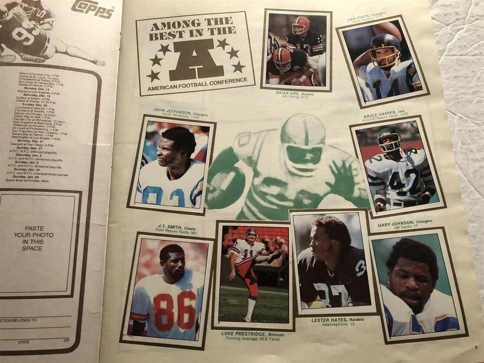 1981 Topps Football STICKER ALBUM Complete 261/262 Stamps DORSETT Walter PAYTON - Image 2 of 4