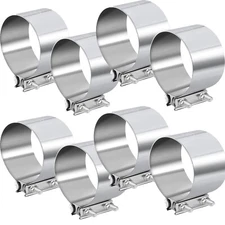 8Pcs 5" inch Stainless Exhaust Band Clamp Step Clamps for Catback Muffler Pipe