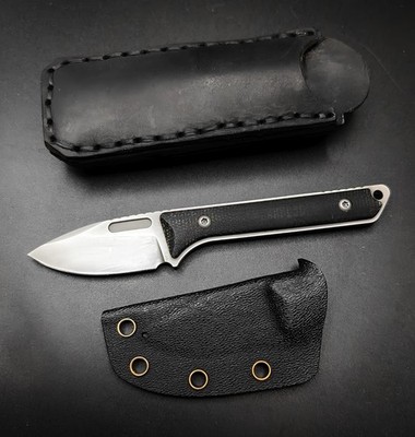 Griffin Scout Medic black micarta handles, s35vn, w/ extra leather sheath