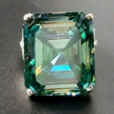 Rare 10 Ct Certified Treated Blue Diamond Solitaire Men's Ring In 925 Silver