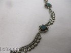 VINTAGE ZUNI INDIAN GREEN STONE SNAKE EYE COLLAR CHOKER NECKLACE STERLING — photo 4
