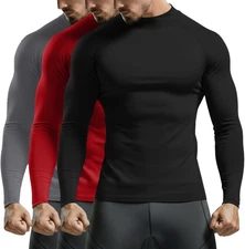 Men's Thermal Underwear T-Shirt Compression Long Sleeve Gym Athletic Base Layer
