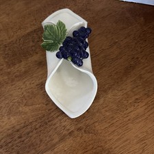 Vintage Denland Molds 1983 Ceramic Double Spoon Rest Purple Grapes