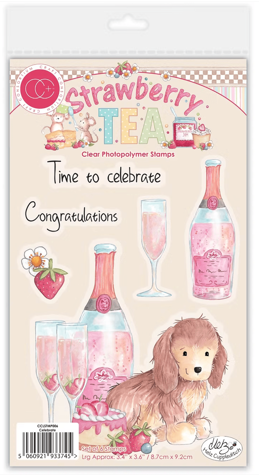 Craft Consortium Strawberry Tea Stamp- Celebrate | CCLSTMP006