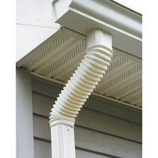 Amerimax 2 x 3 In. Plastic White Front or Side Downspout Elbow 37084HP Amerimax