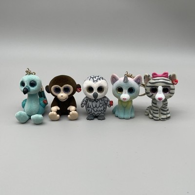Offizielles TY Mini Boo Bag Clip Paket Gilda Kokosnuss Affe Eule Heide #S