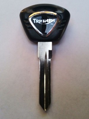 Triumph Logo Motorcycle NO TRANSPONDER Key Cut to YOUR Key Code 3001-4006