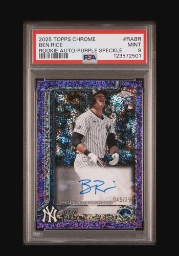 2025 Topps Chrome - Rookie Autographs Ben Rice #RA-BR Purple Speckle /299