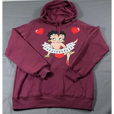 Fleischer Studios Betty Boop Heartbreaker Hoodie Dark Cherry XS LH42504HO Retro