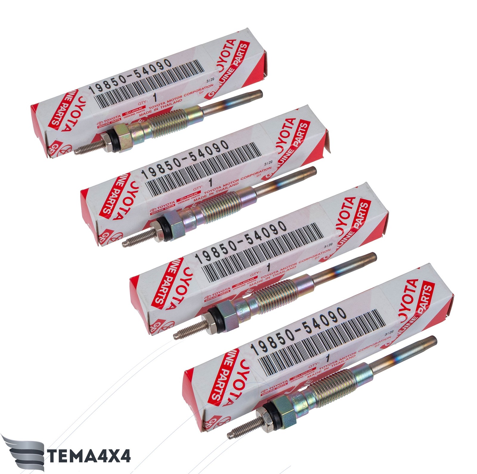Genuine OEM 4x Glow Plug set for Toyota 19850-54090 1985054090