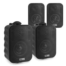 Power Dynamics BC30V Weatherproof On Wall Speakers - 4x 3-Inch Black PA System