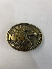 Golden NRA Eagles Belt Buckle